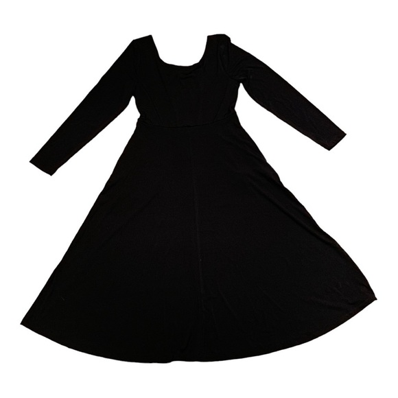 ALFANI Scoop -Neck Long Sleeve Black Maxi Dress - SIZE   S - Picture 4 of 8